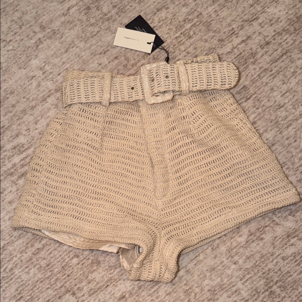 JLuxLabel Knit Shorts - Cream